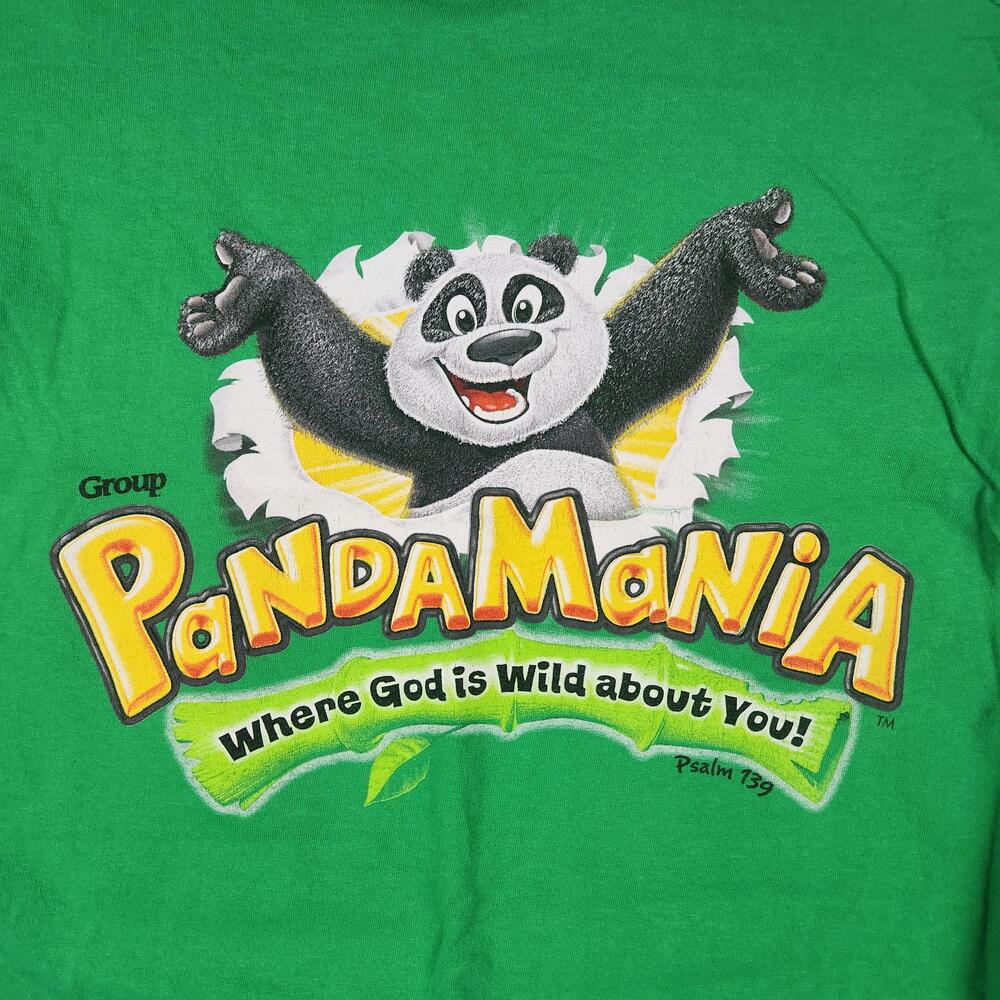 Vintage PandaMania Shirt Mens XL Green VIP Panda VBS Graphic Psalm 139 Scripture